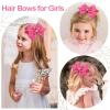 imageOAOLEER 5 2PCS Hair Bows for Girls White Grosgrain Ribbon Bows Hair Alligator Clips Hair Accessories for Girls Infants Toddlers Kids Teens Children WhitePink