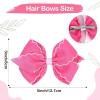 imageOAOLEER 5 2PCS Hair Bows for Girls White Grosgrain Ribbon Bows Hair Alligator Clips Hair Accessories for Girls Infants Toddlers Kids Teens Children WhitePink