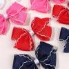 imageOAOLEER 5 2PCS Hair Bows for Girls White Grosgrain Ribbon Bows Hair Alligator Clips Hair Accessories for Girls Infants Toddlers Kids Teens Children WhiteRed
