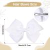 imageOAOLEER 5 2PCS Hair Bows for Girls White Grosgrain Ribbon Bows Hair Alligator Clips Hair Accessories for Girls Infants Toddlers Kids Teens Children WhiteWhite