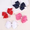 imageOAOLEER 5 2PCS Hair Bows for Girls White Grosgrain Ribbon Bows Hair Alligator Clips Hair Accessories for Girls Infants Toddlers Kids Teens Children WhiteNavy