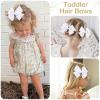 imageOAOLEER 5 2PCS Hair Bows for Girls White Grosgrain Ribbon Bows Hair Alligator Clips Hair Accessories for Girls Infants Toddlers Kids Teens Children WhiteWhite