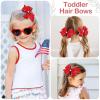 imageOAOLEER 5 2PCS Hair Bows for Girls White Grosgrain Ribbon Bows Hair Alligator Clips Hair Accessories for Girls Infants Toddlers Kids Teens Children WhiteRed