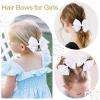 imageOAOLEER 5 2PCS Hair Bows for Girls White Grosgrain Ribbon Bows Hair Alligator Clips Hair Accessories for Girls Infants Toddlers Kids Teens Children WhiteWhite