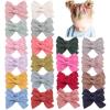 image40Pcs 35Inch Hair Bows Clips for Baby Girls Oaoleer Neutral Linen Pigtail Bows Double Bun Ponytail Bow Hair Barrettes Accessories for Babies Infant Toddlers Kids in PairsToddler Bows 1