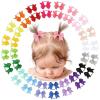 imageOAOLEER 40PCS 2 Inches Baby Hair Ties Toddler Hair Ties with Bows Elastic Ponytail Holders Mini Small For Baby Girls InfantsBaby Hair TiesB
