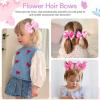 imageOAOLEER 6PCS Hair Bows for Girls Rainbow Pink Grosgrain Ribbon Bow With Alligator Hair Clips Girl Hair Accessories for Toddler Kids Teen Rainbow BowsPink Bows