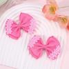 imageOAOLEER 6PCS Hair Bows for Girls Rainbow Pink Grosgrain Ribbon Bow With Alligator Hair Clips Girl Hair Accessories for Toddler Kids Teen Rainbow BowsPink Bows