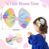 imageOAOLEER 6PCS Hair Bows for Girls Rainbow Pink Grosgrain Ribbon Bow With Alligator Hair Clips Girl Hair Accessories for Toddler Kids Teen Rainbow BowsRainbow Bows