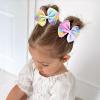 imageOAOLEER 6PCS Hair Bows for Girls Rainbow Pink Grosgrain Ribbon Bow With Alligator Hair Clips Girl Hair Accessories for Toddler Kids Teen Rainbow BowsRainbow Bows