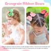 imageOaoleer Hair Bows 30 Colors 4 Inch Grosgrain Ribbon Bows Alligator Clips Hair Barrettes Hair Accessories for Girls Toddler Infants Kids Teens Children4 Inch Pack of 40