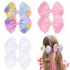 imageOAOLEER 6PCS Hair Bows for Girls Rainbow Pink Grosgrain Ribbon Bow With Alligator Hair Clips Girl Hair Accessories for Toddler Kids Teen Rainbow BowsRainbow Bows