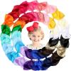 imageOaoleer 20PCS 8 Inch Hair Bows for Girls Grosgrain Ribbon Toddler Hair Accessories with Alligator Clips for Toddlers Baby Girls Kids Teens in Pairs45 Inch StyleD