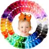 imageOaoleer Hair Bows 30 Colors 4 Inch Grosgrain Ribbon Bows Alligator Clips Hair Barrettes Hair Accessories for Girls Toddler Infants Kids Teens Children6 Inch Pack of 40