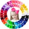 imageOaoleer Hair Bows 30 Colors 4 Inch Grosgrain Ribbon Bows Alligator Clips Hair Barrettes Hair Accessories for Girls Toddler Infants Kids Teens Children8 Inch Pack of 30