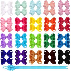 imageOaoleer 40Pcs 45quot Hair Bows Clips Grosgrain Ribbon Alligator Clips Barrettes Hair Accessories for Baby Girls Infants Toddlers Kids Teens Children 45 Inch 20 Colors in Pairs3 Inch Pack of 4020 Colors
