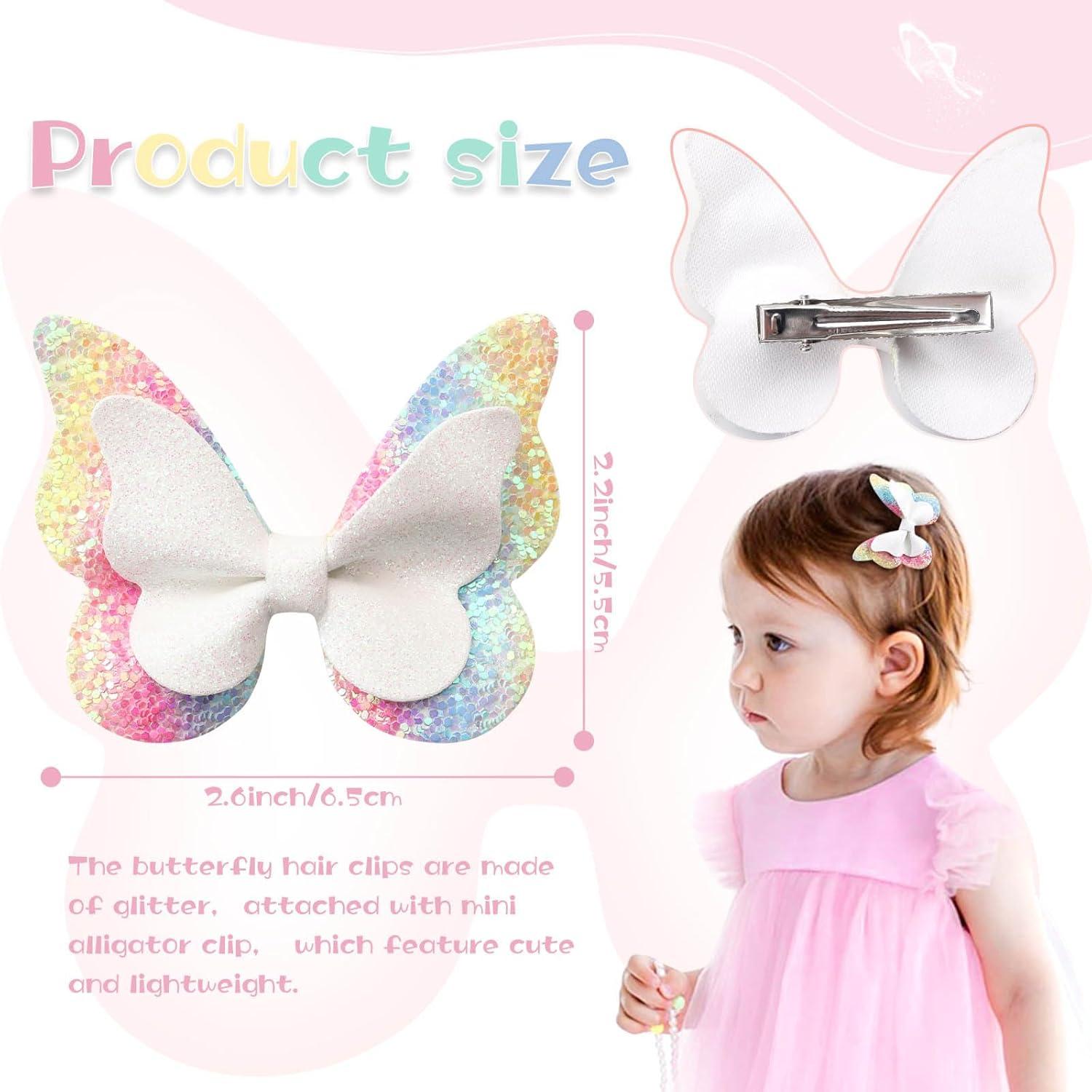 imageOaoleer Butterfly Hair Clips 10PCS Mini Satin Hair Bow Colorful Barrettes for Baby Girls Women Halloween Cosplaying Party Decor 2quotStyle A