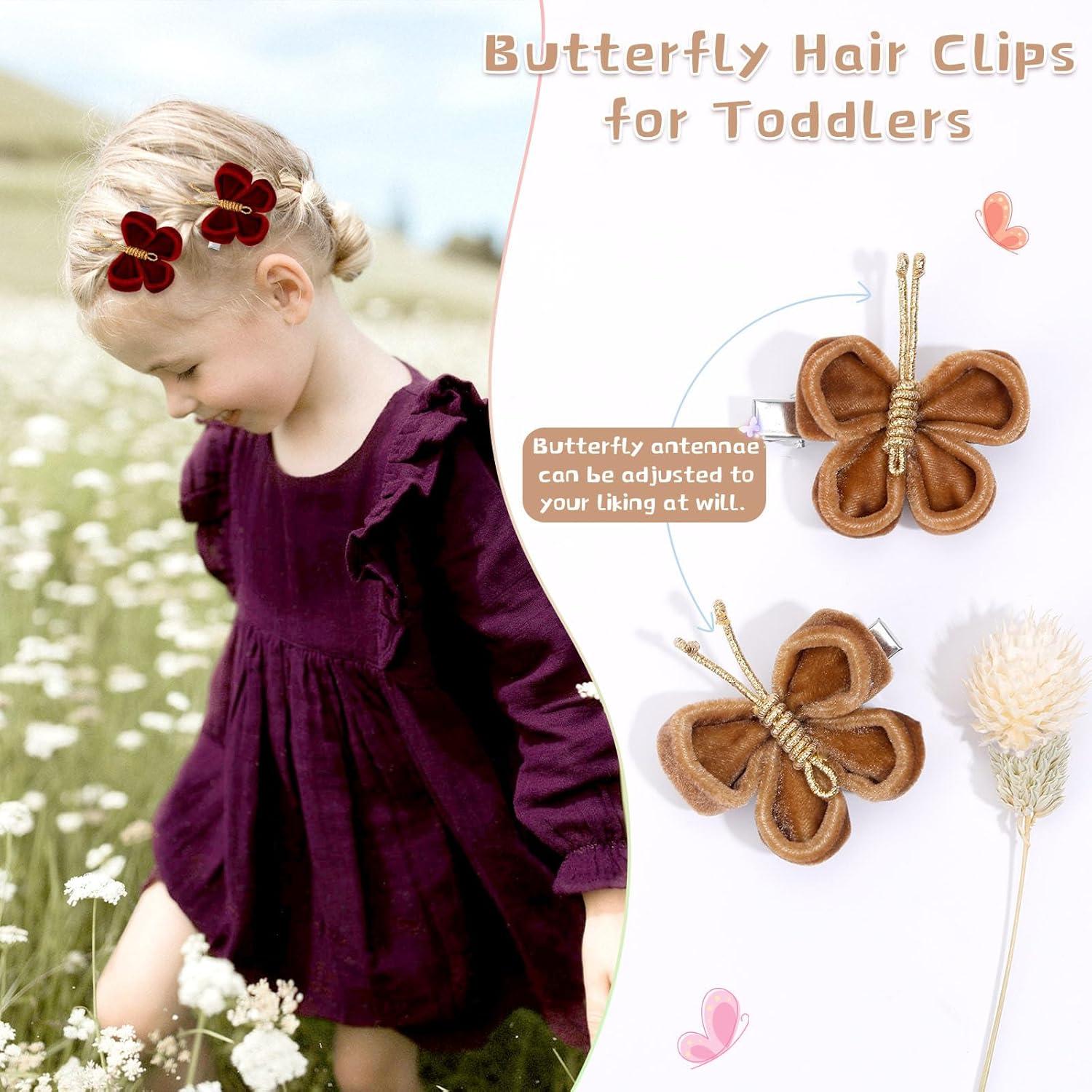 imageOaoleer Butterfly Hair Clips 10PCS Mini Satin Hair Bow Colorful Barrettes for Baby Girls Women Halloween Cosplaying Party Decor 2quotVelvet Butterfly