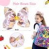 image2PCS Oaoleer Layered Grosgrain Ribbon Alligator Hair Clips White 6inch Barrettes for Girls Infants Toddlers Kids and TeensBack to School Bows