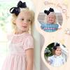image2PCS Oaoleer Layered Grosgrain Ribbon Alligator Hair Clips White 6inch Barrettes for Girls Infants Toddlers Kids and TeensBlack