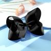 image2PCS Oaoleer Layered Grosgrain Ribbon Alligator Hair Clips White 6inch Barrettes for Girls Infants Toddlers Kids and TeensBlack