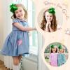 image2PCS Oaoleer Layered Grosgrain Ribbon Alligator Hair Clips White 6inch Barrettes for Girls Infants Toddlers Kids and TeensGreen