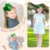 image2PCS Oaoleer Layered Grosgrain Ribbon Alligator Hair Clips White 6inch Barrettes for Girls Infants Toddlers Kids and TeensGreen