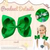 image2PCS Oaoleer Layered Grosgrain Ribbon Alligator Hair Clips White 6inch Barrettes for Girls Infants Toddlers Kids and TeensGreen