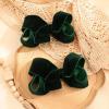 image2PCS Oaoleer Layered Grosgrain Ribbon Alligator Hair Clips White 6inch Barrettes for Girls Infants Toddlers Kids and TeensGreenVelvet