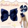 image2PCS Oaoleer Layered Grosgrain Ribbon Alligator Hair Clips White 6inch Barrettes for Girls Infants Toddlers Kids and TeensNavy