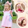 image2PCS Oaoleer Layered Grosgrain Ribbon Alligator Hair Clips White 6inch Barrettes for Girls Infants Toddlers Kids and TeensPink
