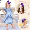 image2PCS Oaoleer Layered Grosgrain Ribbon Alligator Hair Clips White 6inch Barrettes for Girls Infants Toddlers Kids and TeensPurple