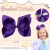 image2PCS Oaoleer Layered Grosgrain Ribbon Alligator Hair Clips White 6inch Barrettes for Girls Infants Toddlers Kids and TeensPurple
