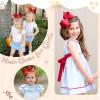 image2PCS Oaoleer Layered Grosgrain Ribbon Alligator Hair Clips White 6inch Barrettes for Girls Infants Toddlers Kids and TeensRed