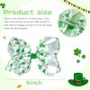 image2PCS Oaoleer Layered Grosgrain Ribbon Alligator Hair Clips White 6inch Barrettes for Girls Infants Toddlers Kids and TeensSt Patrick Bows