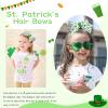 image2PCS Oaoleer Layered Grosgrain Ribbon Alligator Hair Clips White 6inch Barrettes for Girls Infants Toddlers Kids and TeensSt Patrick Bows