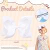 image2PCS Oaoleer Layered Grosgrain Ribbon Alligator Hair Clips White 6inch Barrettes for Girls Infants Toddlers Kids and TeensWhite