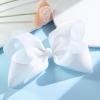 image2PCS Oaoleer Layered Grosgrain Ribbon Alligator Hair Clips White 6inch Barrettes for Girls Infants Toddlers Kids and TeensWhite
