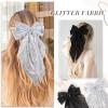 image2Pcs Big Glitter Layered Hair Bows for Women Girls 8 Inch Barrette Hair Clip Black Sliver Sparkly Large Long Bows Style Hair Accessories BlackSilverBlackSilver