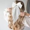 image2Pcs Big Glitter Layered Hair Bows for Women Girls 8 Inch Barrette Hair Clip Black Sliver Sparkly Large Long Bows Style Hair Accessories BlackSilverBlackWhite satin