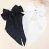 image2Pcs Big Glitter Layered Hair Bows for Women Girls 8 Inch Barrette Hair Clip Black Sliver Sparkly Large Long Bows Style Hair Accessories BlackSilverBlackWhite satin