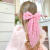 image2Pcs Big Glitter Layered Hair Bows for Women Girls 8 Inch Barrette Hair Clip Black Sliver Sparkly Large Long Bows Style Hair Accessories BlackSilverValentine day