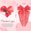 image2Pcs Big Glitter Layered Hair Bows for Women Girls 8 Inch Barrette Hair Clip Black Sliver Sparkly Large Long Bows Style Hair Accessories BlackSilverValentine day