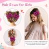 imageOAOLEER 2PCS Hair Bows for Girls Red Sparkly Glitter Toddler Bows with Alligator Clips Girl Hair Accessories for Kids Teen Back to School RedHot Pink