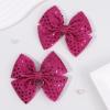 imageOAOLEER 2PCS Hair Bows for Girls Red Sparkly Glitter Toddler Bows with Alligator Clips Girl Hair Accessories for Kids Teen Back to School RedHot Pink