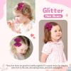 imageOAOLEER 2PCS Hair Bows for Girls Red Sparkly Glitter Toddler Bows with Alligator Clips Girl Hair Accessories for Kids Teen Back to School RedHot Pink