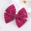 imageOAOLEER 2PCS Hair Bows for Girls Red Sparkly Glitter Toddler Bows with Alligator Clips Girl Hair Accessories for Kids Teen Back to School RedHot Pink