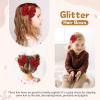 imageOAOLEER 2PCS Hair Bows for Girls Red Sparkly Glitter Toddler Bows with Alligator Clips Girl Hair Accessories for Kids Teen Back to School RedRed