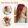 imageOAOLEER 2PCS Hair Bows for Girls Red Sparkly Glitter Toddler Bows with Alligator Clips Girl Hair Accessories for Kids Teen Back to School RedRed