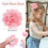imageOAOLEER 40pcs 2quot Flower Baby Hair Bows Clips Chiffon Flower Tiny Hair Clips Fine Baby Hair Accessories for Girls Infants Toddlers Set of 20 Pairs